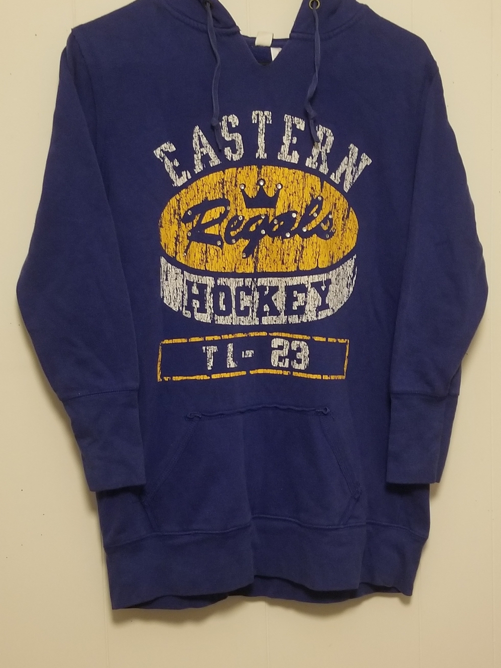 Womens Hockey Hooded 3/4 Sleeve Sweatshirt - Blue